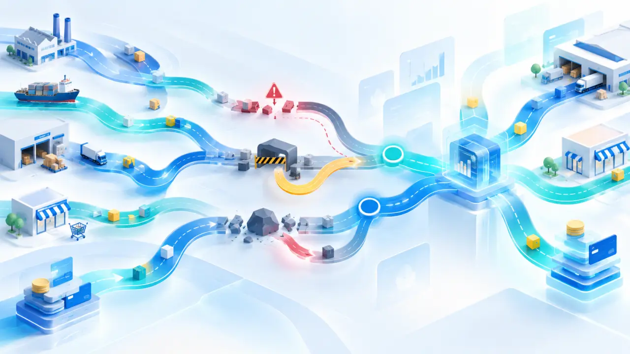 Visualisation de flux opérationnels et de points de rupture dans une entreprise