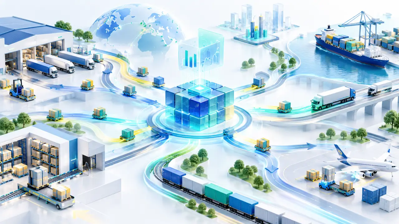 Visualisation abstraite de flux logistiques connectés par un ERP